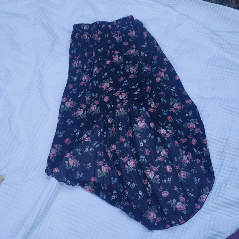 Floral high low skirt
